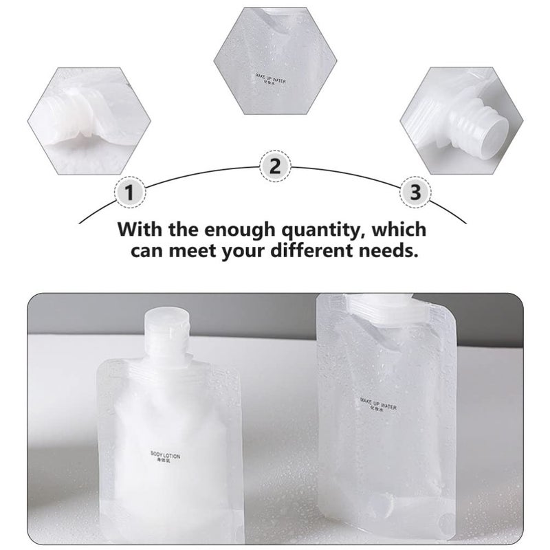 Kallory Travel Pouches for Toiletries: 15pcs Refillable Empty Squeeze Pouch - Travel Shampoo and Conditioner Bottles - Image 5